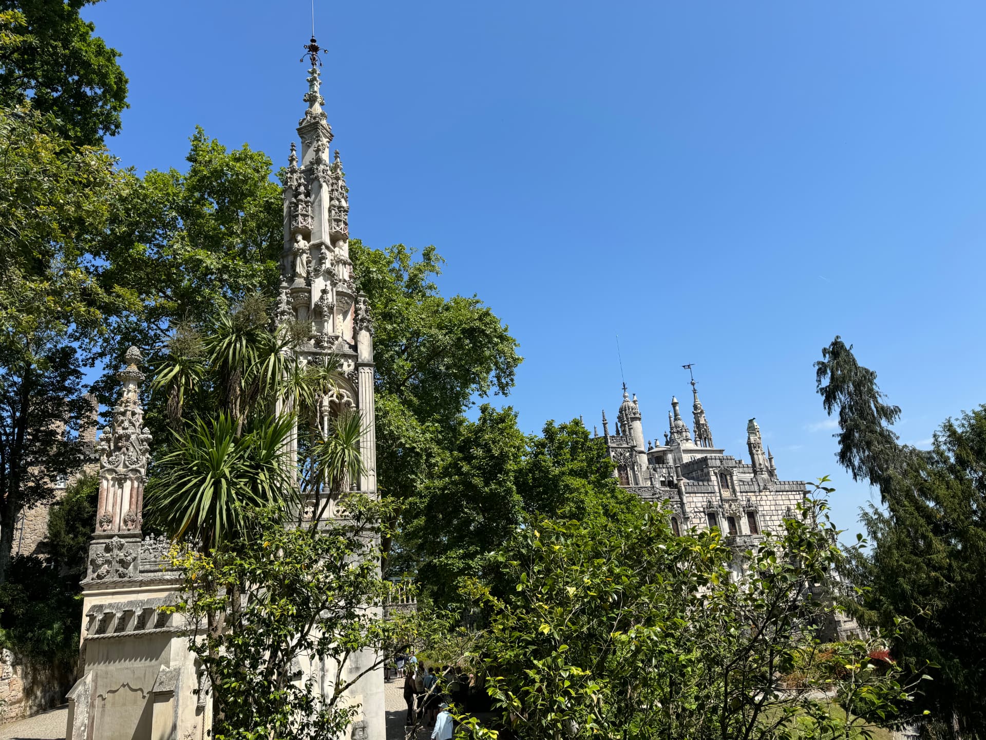 The Gothic tower of Quinta da Regaleira in Sintra, Portugal