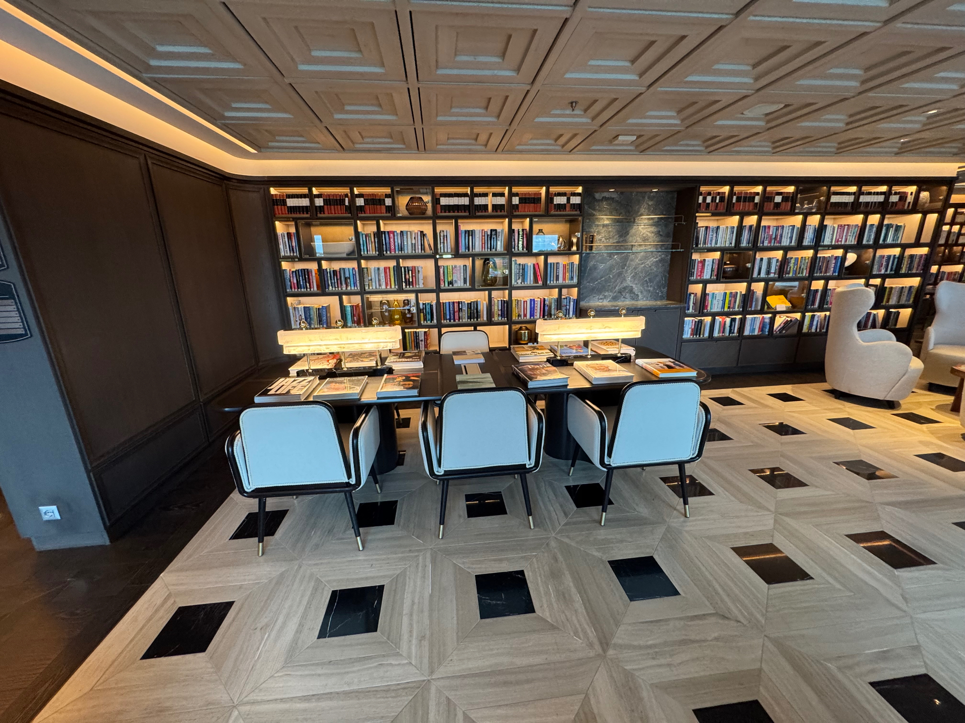 Library aboard a Regent Seven Seas ship