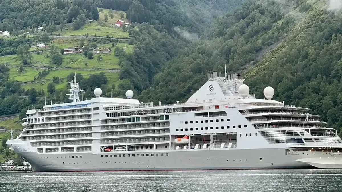 Silversea Silver Dawn in a fjord
