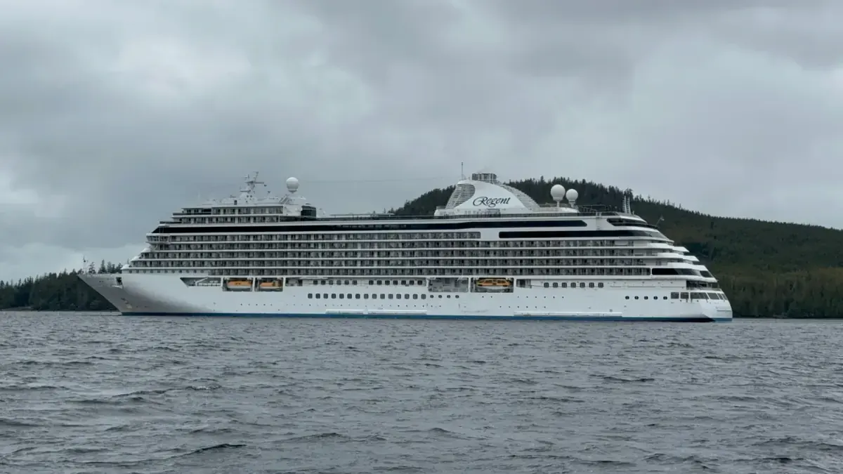 Regent Seven Seas ship at anchor in Alaska