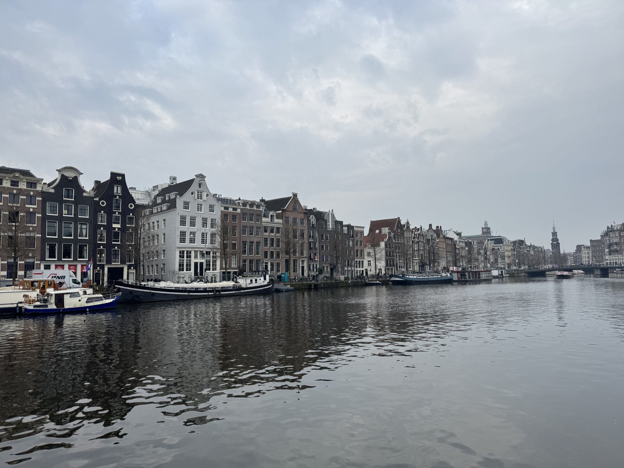 Amsterdam canal scene from a river cruise