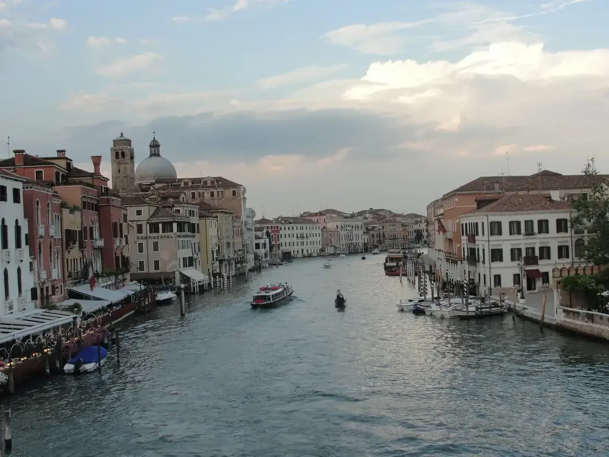 The Grand Canal in Venice at dusk