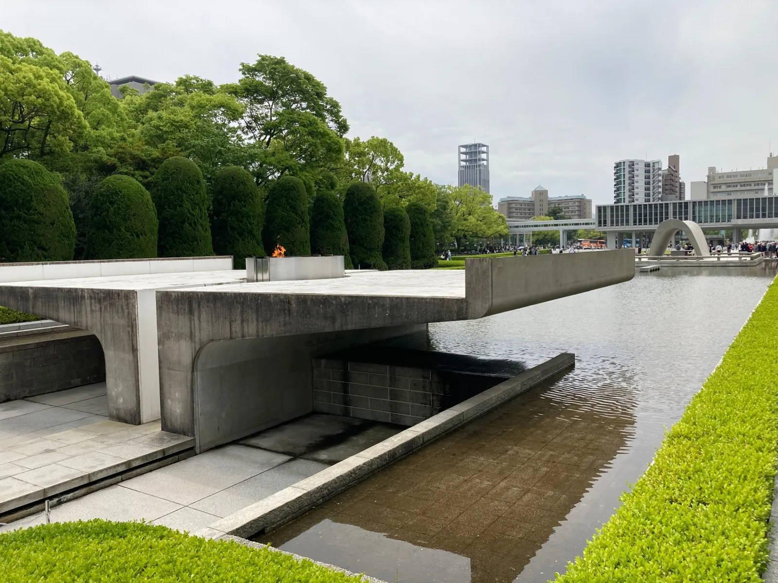 Cenotaph and Flame of Peace at the Hiroshima Peace Memorial Park