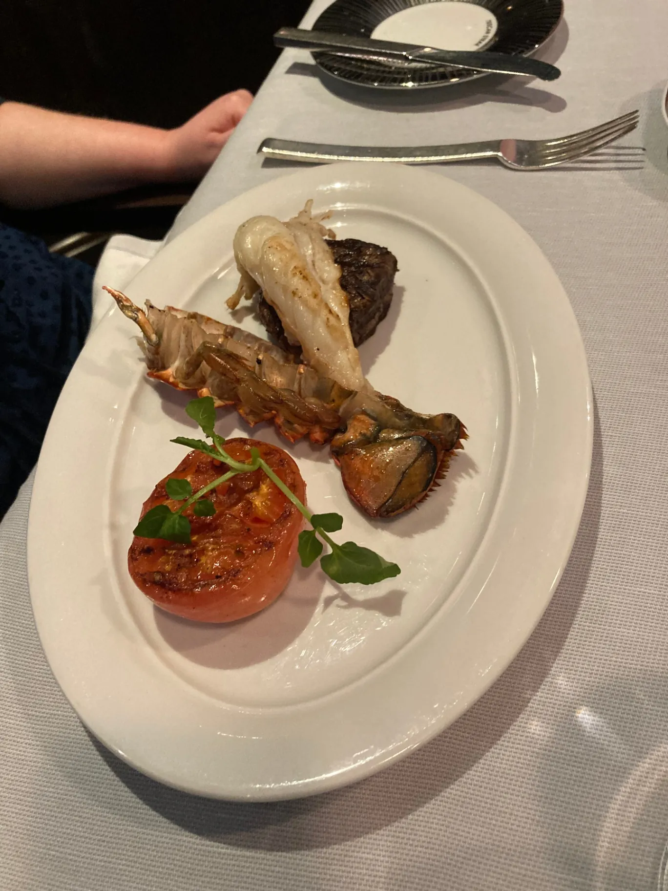 Surf and turf — filet mignon with grilled lobster tail at Polo Grill