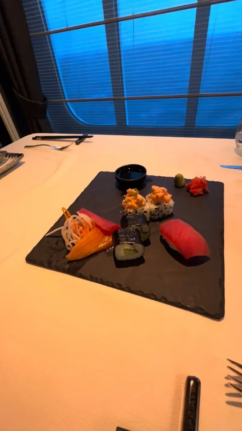 Sushi platter at Red Ginger aboard Oceania
