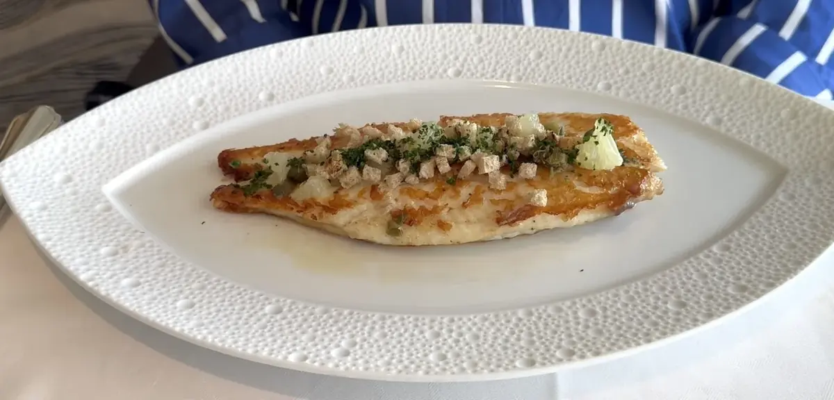 Pan-seared Dover sole with capers and herbs at Chartreuse on Regent Seven Seas