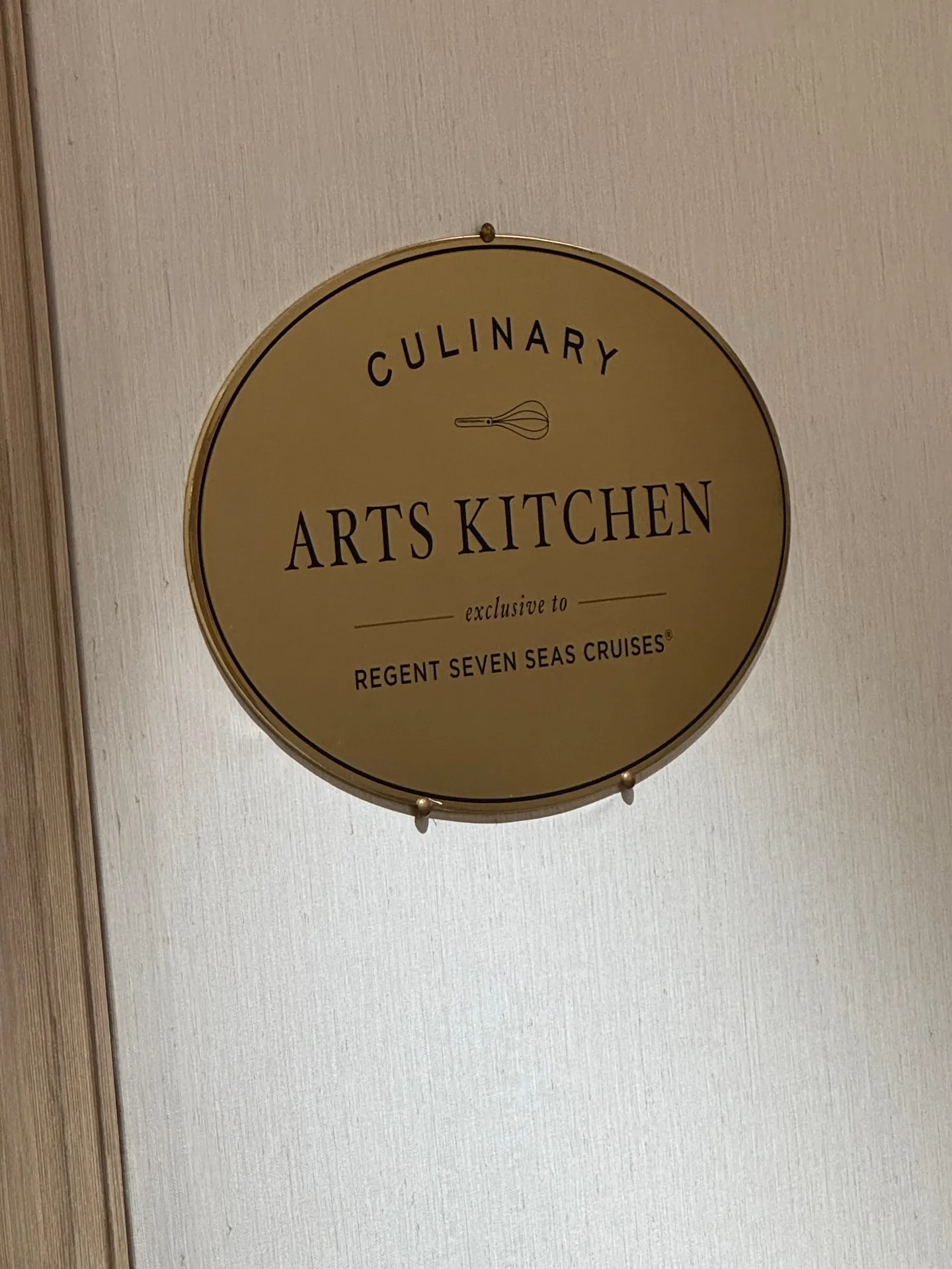 Culinary Arts Kitchen sign aboard Regent Seven Seas