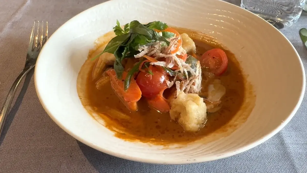 Seafood curry with prawns and tomato at Pacific Rim on Regent Seven Seas